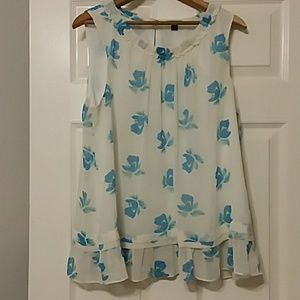 Floral chiffon tank top
